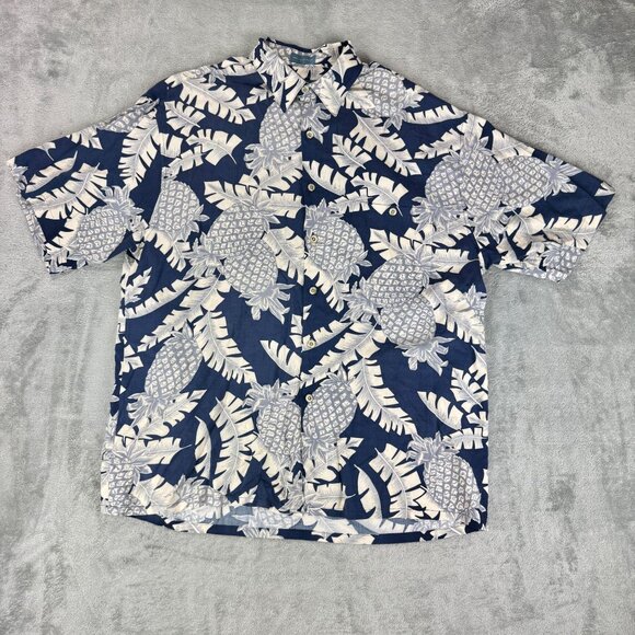 Kaylua Bay Resortwear Pineapple AOP Mens 100% Rayon Hawaiian Tropical Camp Shirt - Picture 2 of 7
